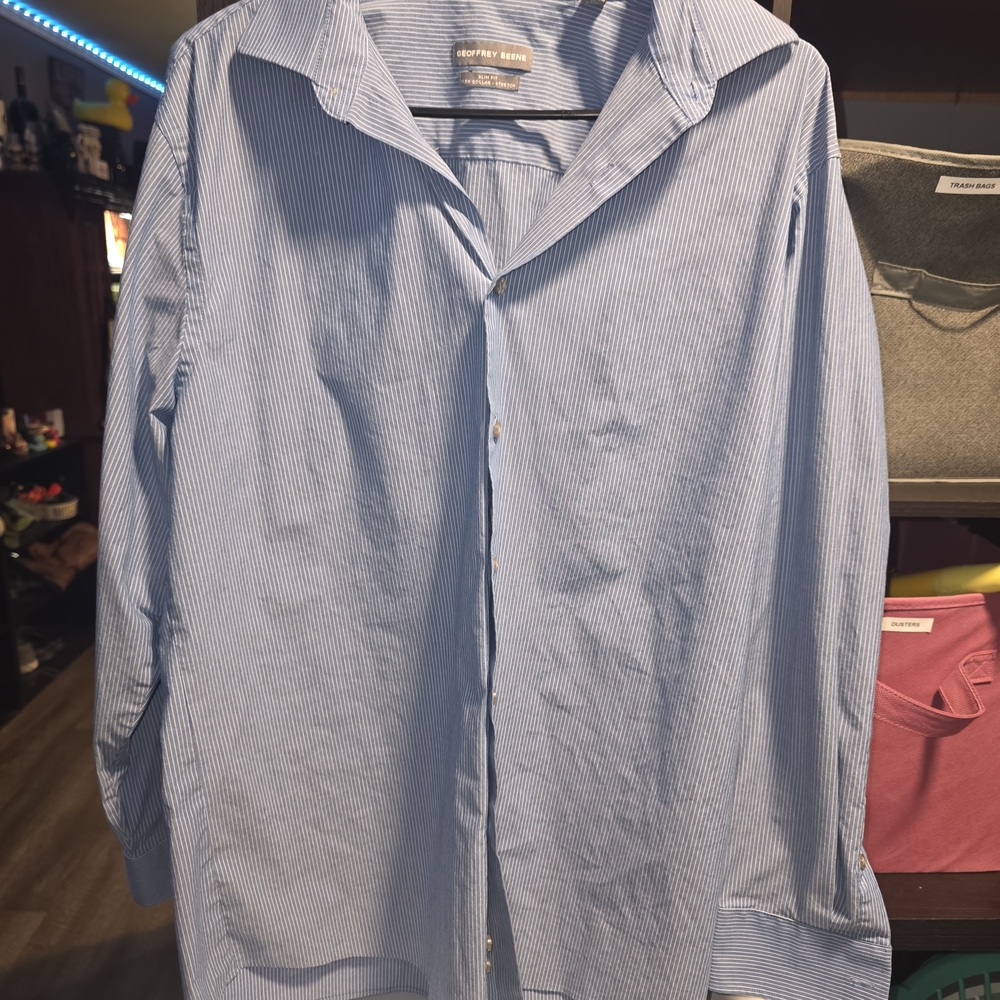 Geoffrey Beene Blue Pinstripe Shirt